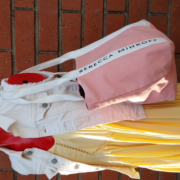 Rebecca Minkoff Pink Canvas Tote Bag - Picture 5 of 12